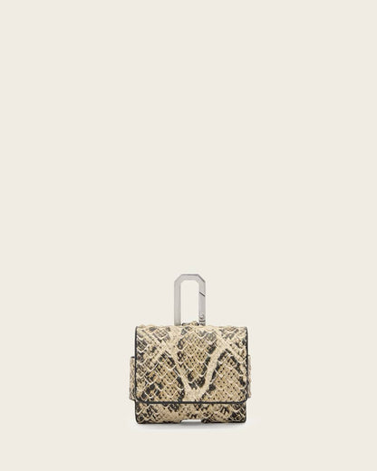 AllSaints Airpod Leather Snake Case Women's Desert White Women's