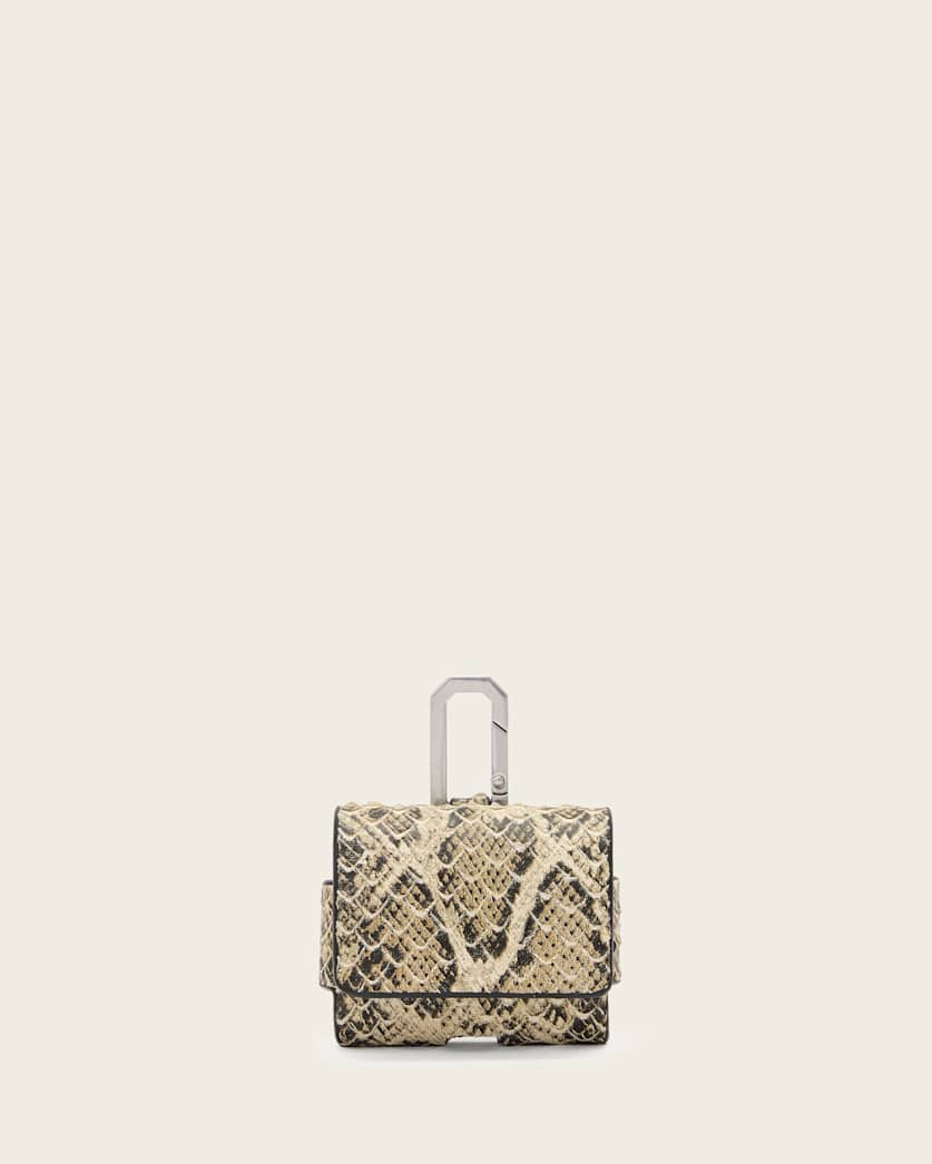 AllSaints Airpod Leather Snake Case Women's Desert White Women's