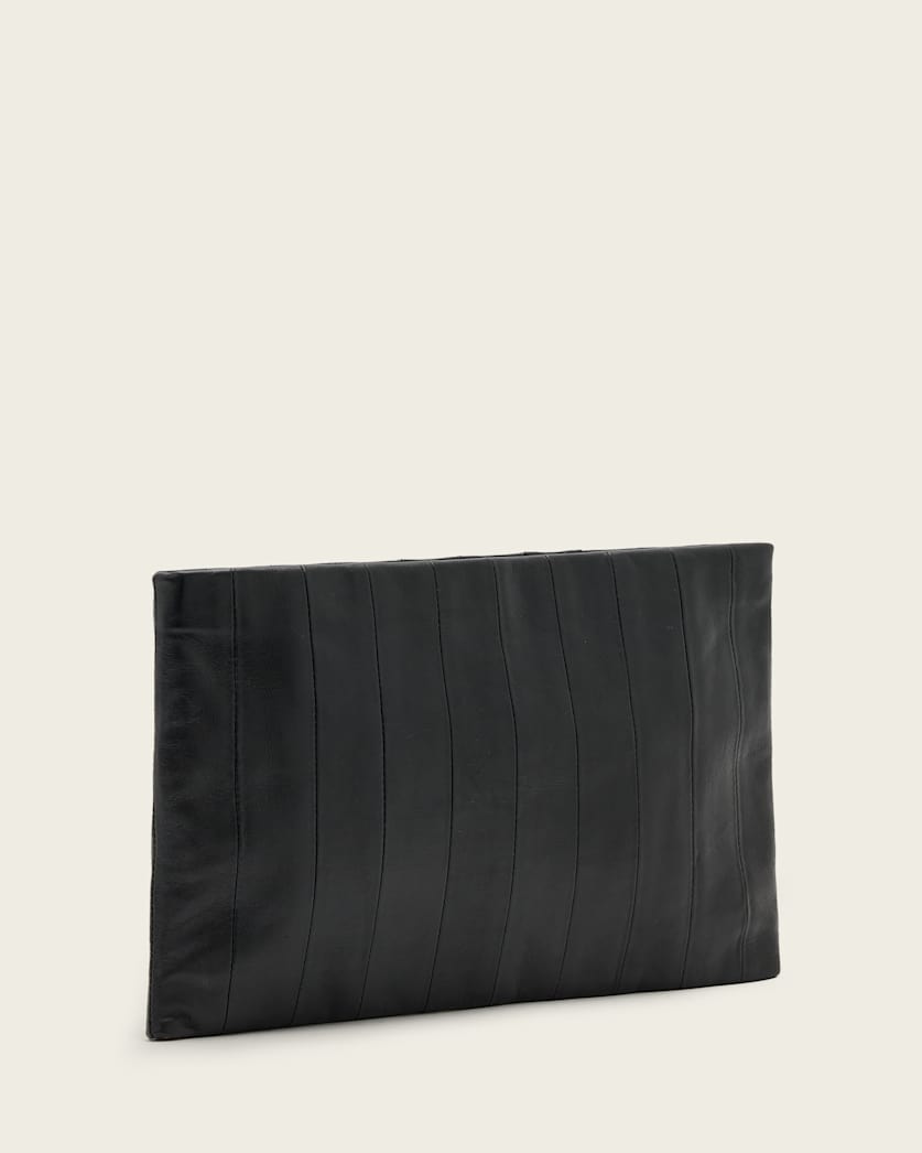 AllSaints Bettina Leather Clutch Bag Women's Black Women's
