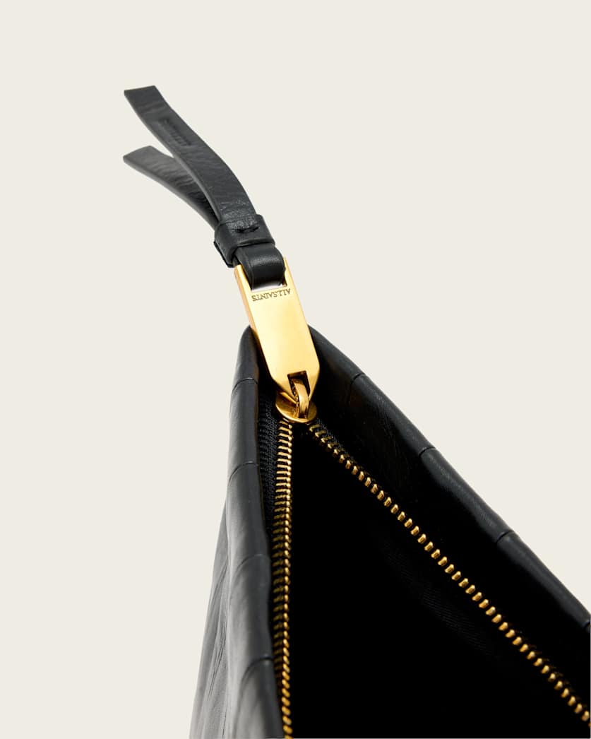 AllSaints Bettina Leather Clutch Bag Women's Black Women's