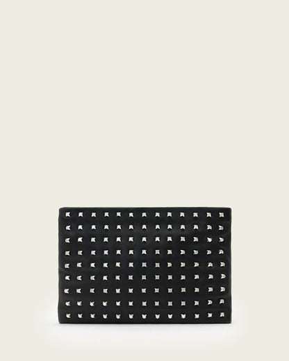 AllSaints Bettina Embellished Leather Clutch Women's Black Women's