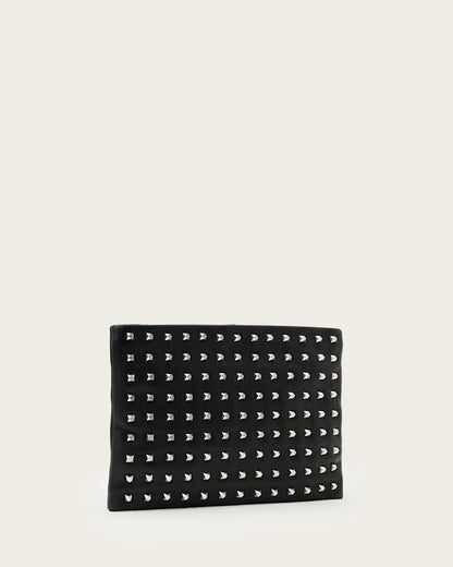 AllSaints Bettina Embellished Leather Clutch Women's Black Women's