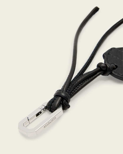 AllSaints Heart Banner Leather Keyring Women's Black Women's
