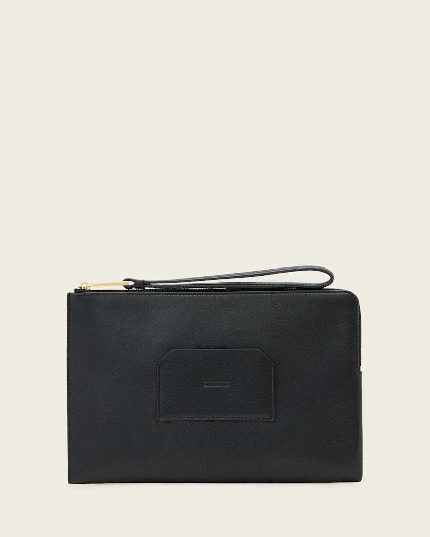 AllSaints Joshi Hex Leather Wallet Women's Black Women's
