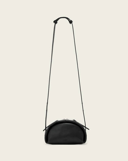 AllSaints Rosalie Arc Leather Crossbody Bag Women's Black/Silver Women's