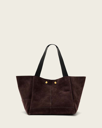 AllSaints Rosalie Large Suede Tote Bag Women's Burnt Umber Red Women's