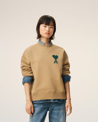 Beige Cotton Ami De Coeur Sweatshirt