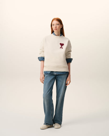 White Cotton Ami De Coeur Sweatshirt