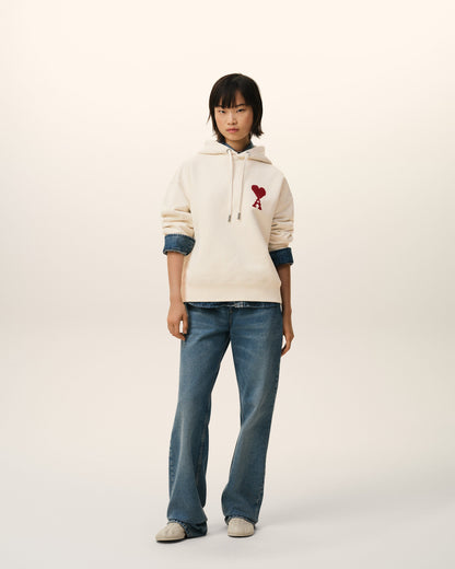 White Cotton Ami De Coeur Hoodie