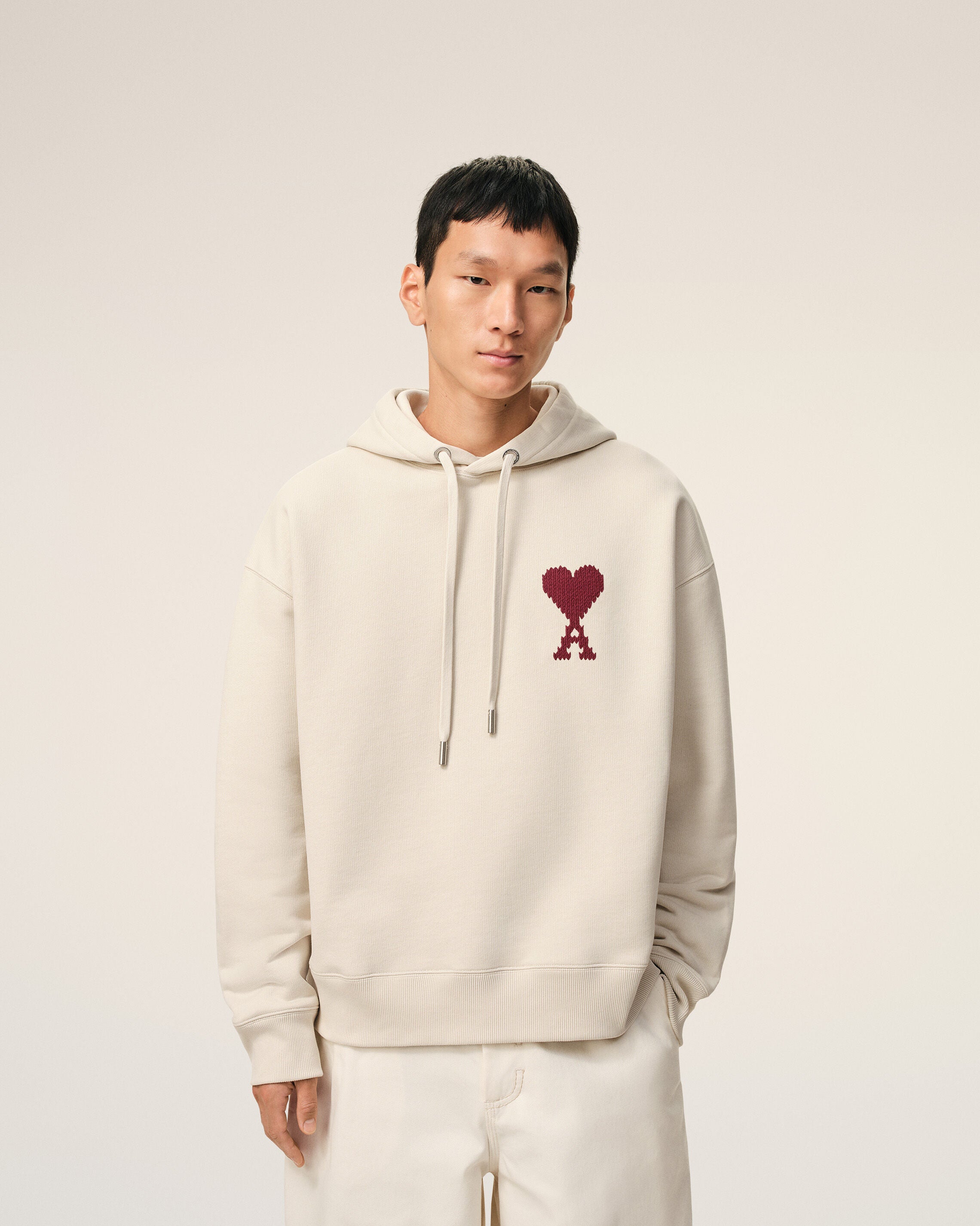 White Cotton Ami De Coeur Hoodie