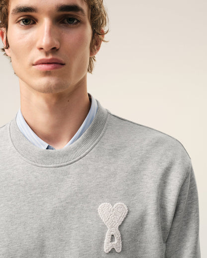 Grey Cotton Knitted Ami De Coeur Sweatshirt