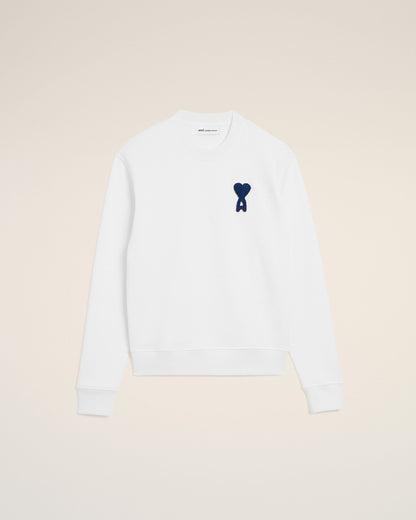 White Cotton Knitted Ami De Coeur Sweatshirt