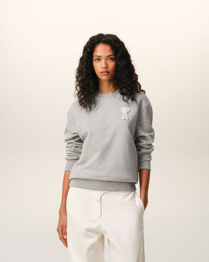 Grey Cotton Knitted Ami De Coeur Sweatshirt