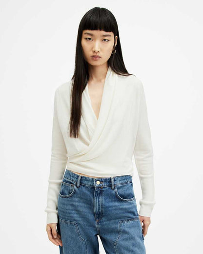 AllSaints Wasson Pirate Lightweight Cardigan Women's Chalk White Women's