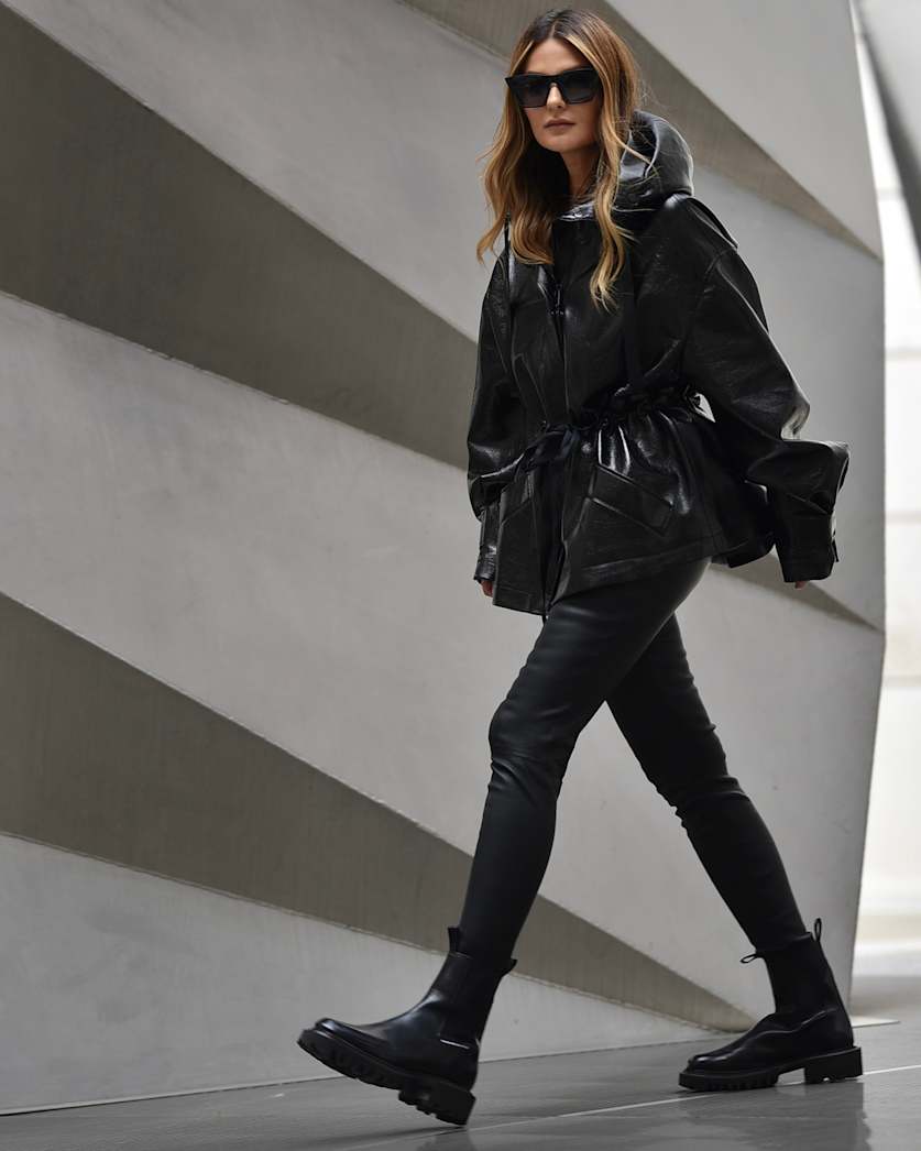 AllSaints Cora Leather Look High Rise Leggings Women's Black Women's