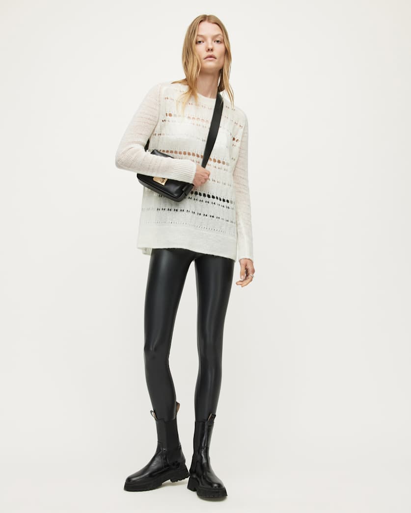 AllSaints Cora Leather Look High Rise Leggings Women's Black Women's