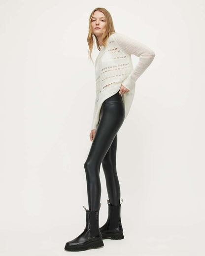 AllSaints Cora Leather Look High Rise Leggings Women's Black Women's