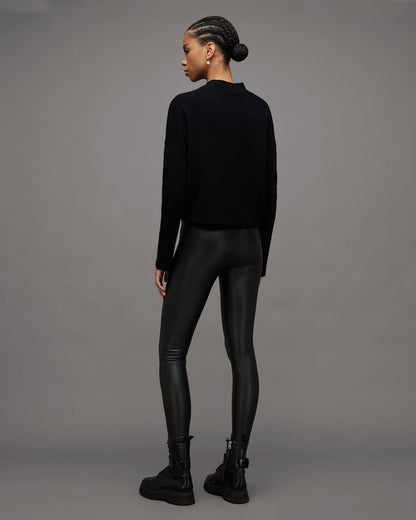 AllSaints Cora High Rise Skinny Fit Faux Leggings Women's Black Women's