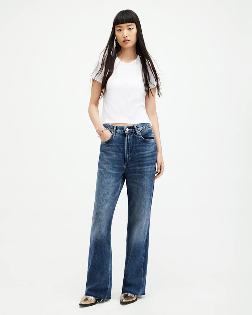 AllSaints Stevie Slim Fit Short Sleeve T Shirt Women's Optic White Women's