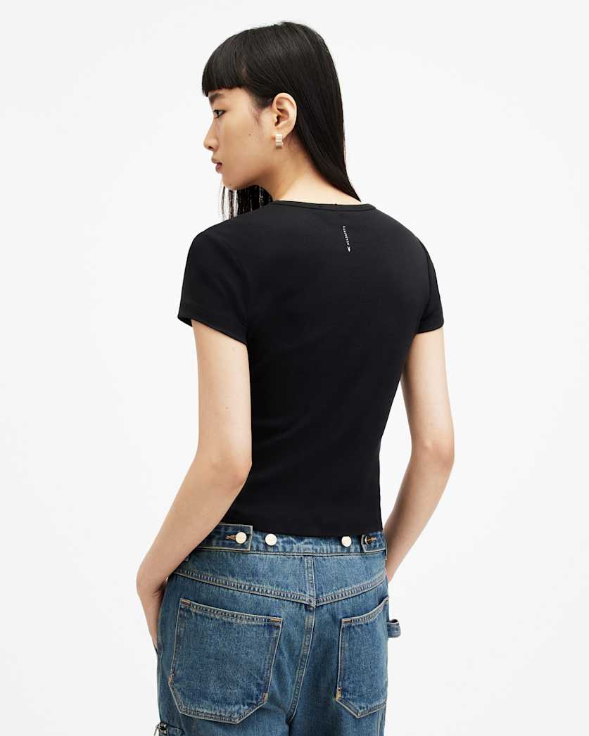 AllSaints Stevie Slim Fit Short Sleeve T Shirt Women's Optic White Women's