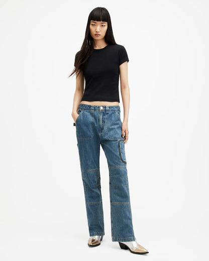 AllSaints Stevie Slim Fit Short Sleeve T Shirt Women's Optic White Women's