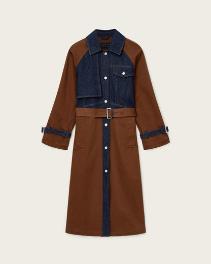 AllSaints Dayly Trench Coat Women's Cognac Brown Women's