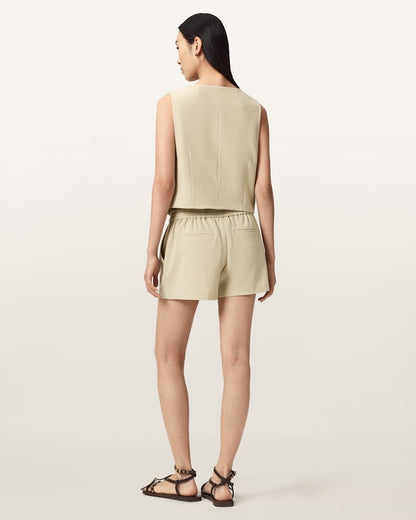 AllSaints Aleida Drawcord Waist Tailored Shorts Women's Haze Green Women's