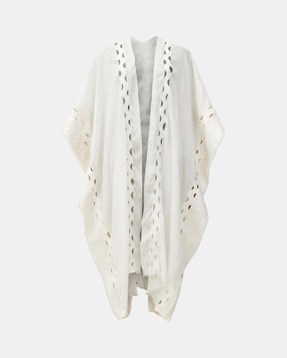 AllSaints Clarissa Logo Print Ruana Scarf Women's Ecru White Women's