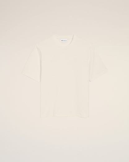 White Cotton Ami De Coeur Embossed Tshirt