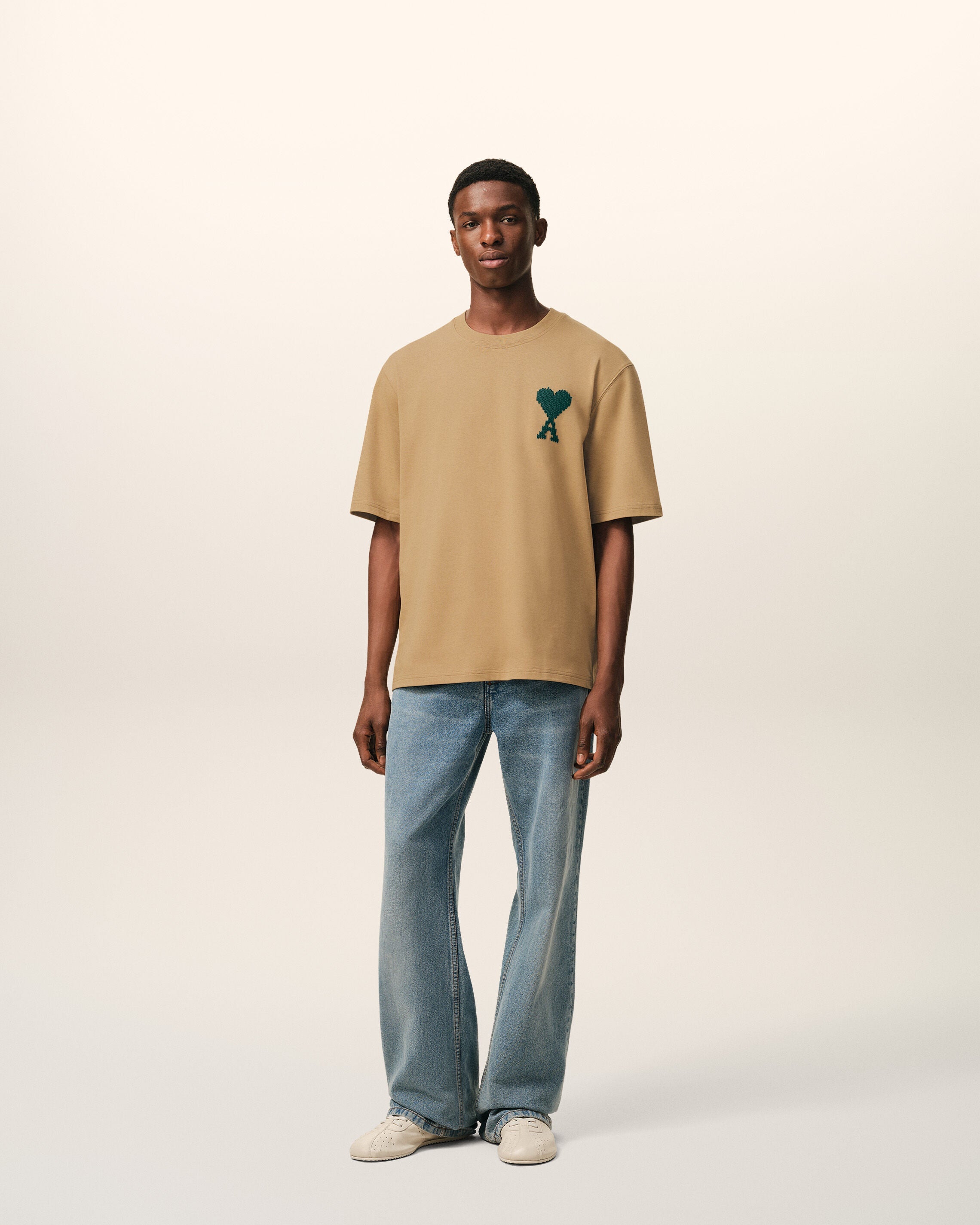 Beige Cotton Ami De Coeur Tshirt