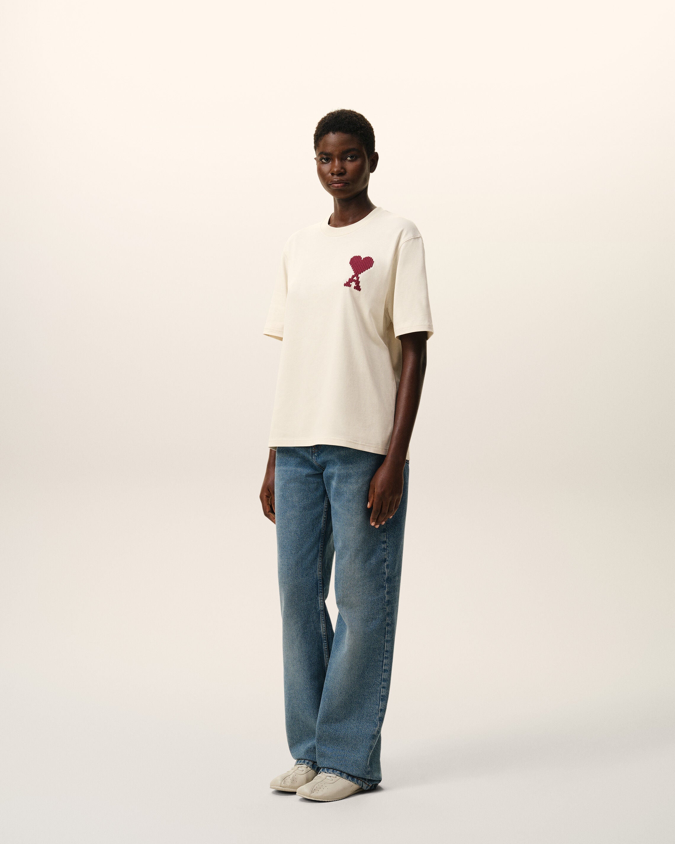 White Cotton Ami De Coeur Tshirt