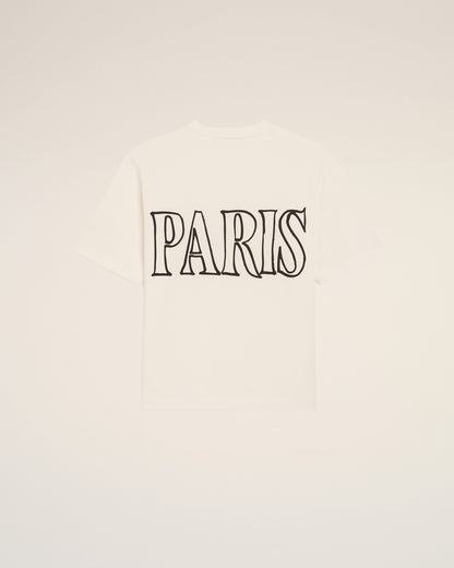 White Cotton Ami Paris Print Tshirt
