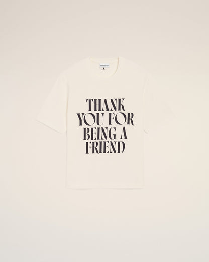 AmiParis White Cotton Signature Print Tshirt