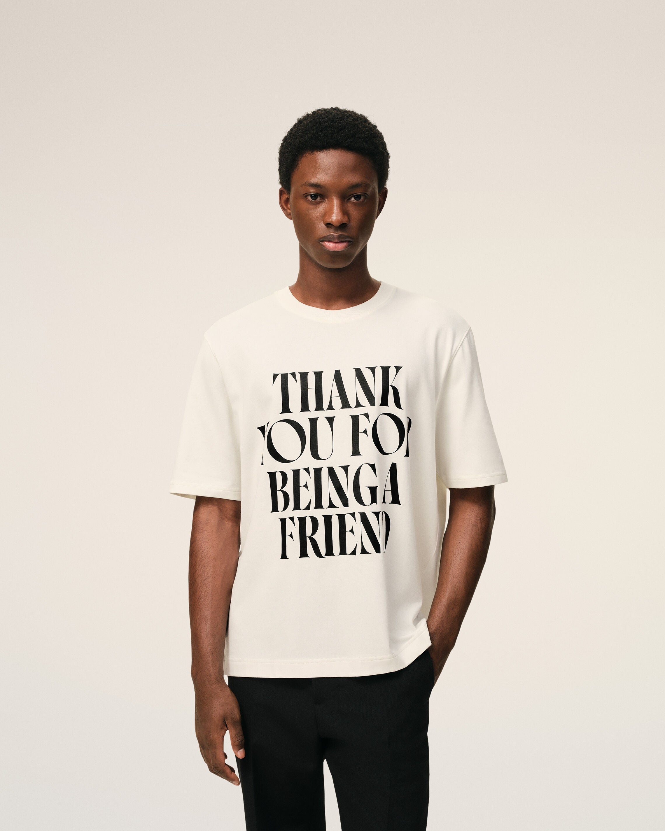 AmiParis White Cotton Signature Print Tshirt