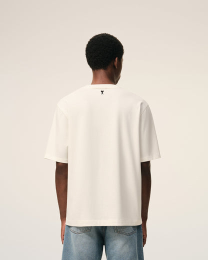 White Cotton Ami Paris Heritage Print Tshirt