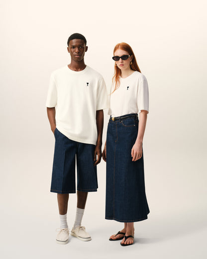 AmiParis White Cotton Place Des Victoires Print Tshirt