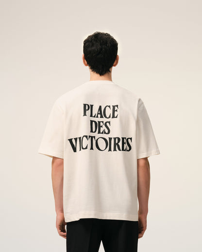AmiParis White Cotton Place Des Victoires Print Tshirt