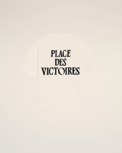 AmiParis White Cotton Place Des Victoires Print Tshirt