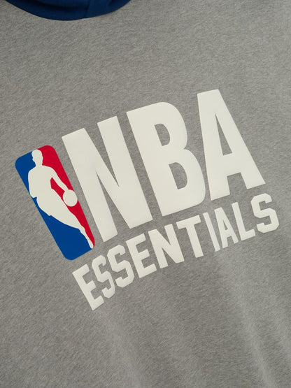 Essentials Nba Sport Hoodie Concrete Heather/ Estate Blue