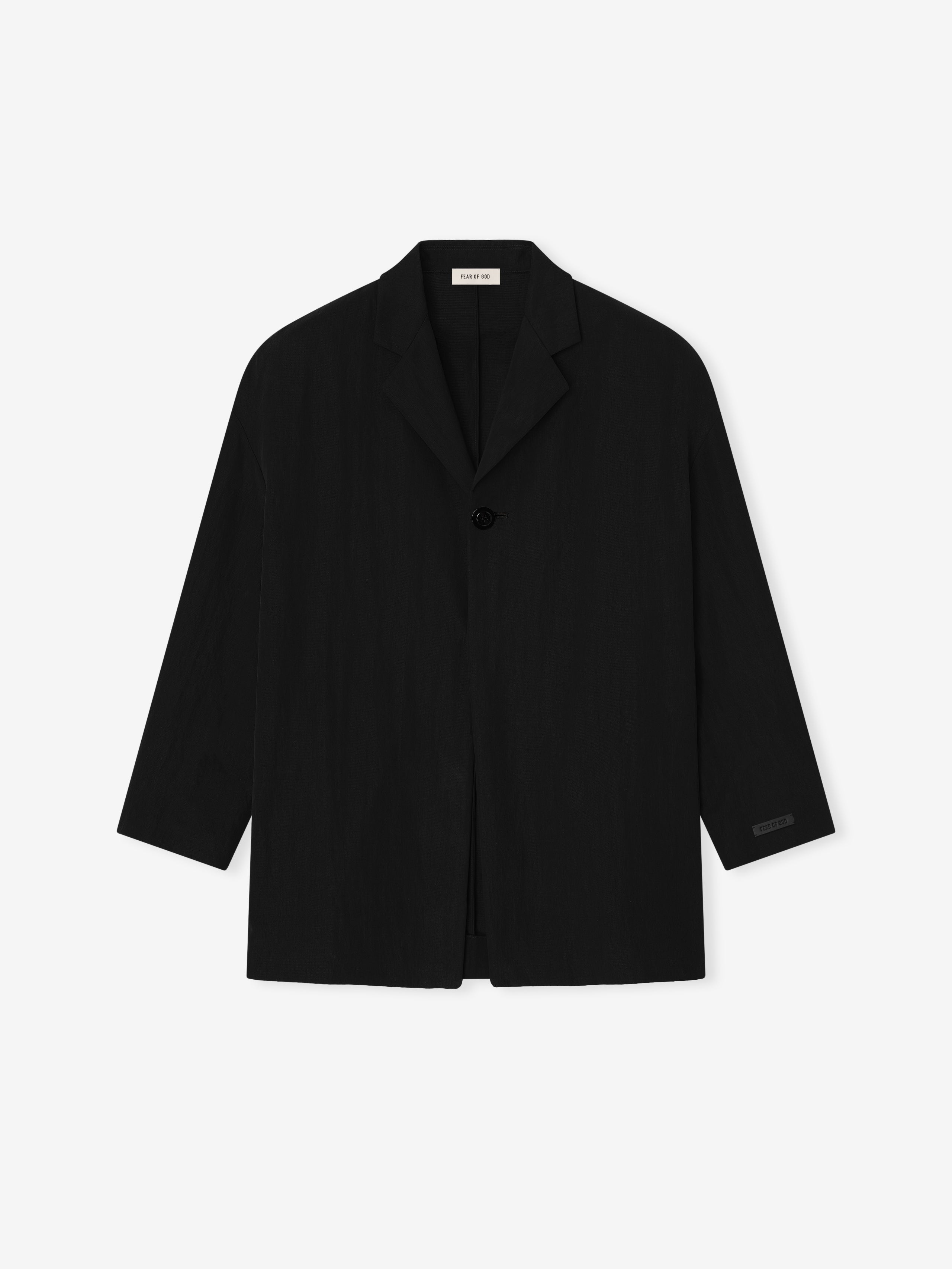 Essentials Tencel Nylon Unlined Relaxed Blazer Black