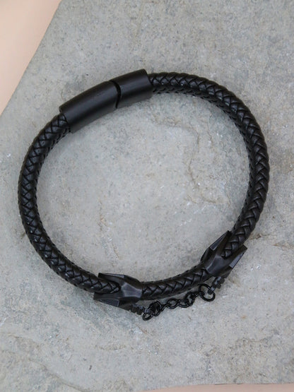 BLACK ANCHOR CHAIN BRACELET FOR MEN