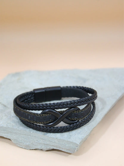 BLACK-GOLD INFINITY BRACELET FOR MEN