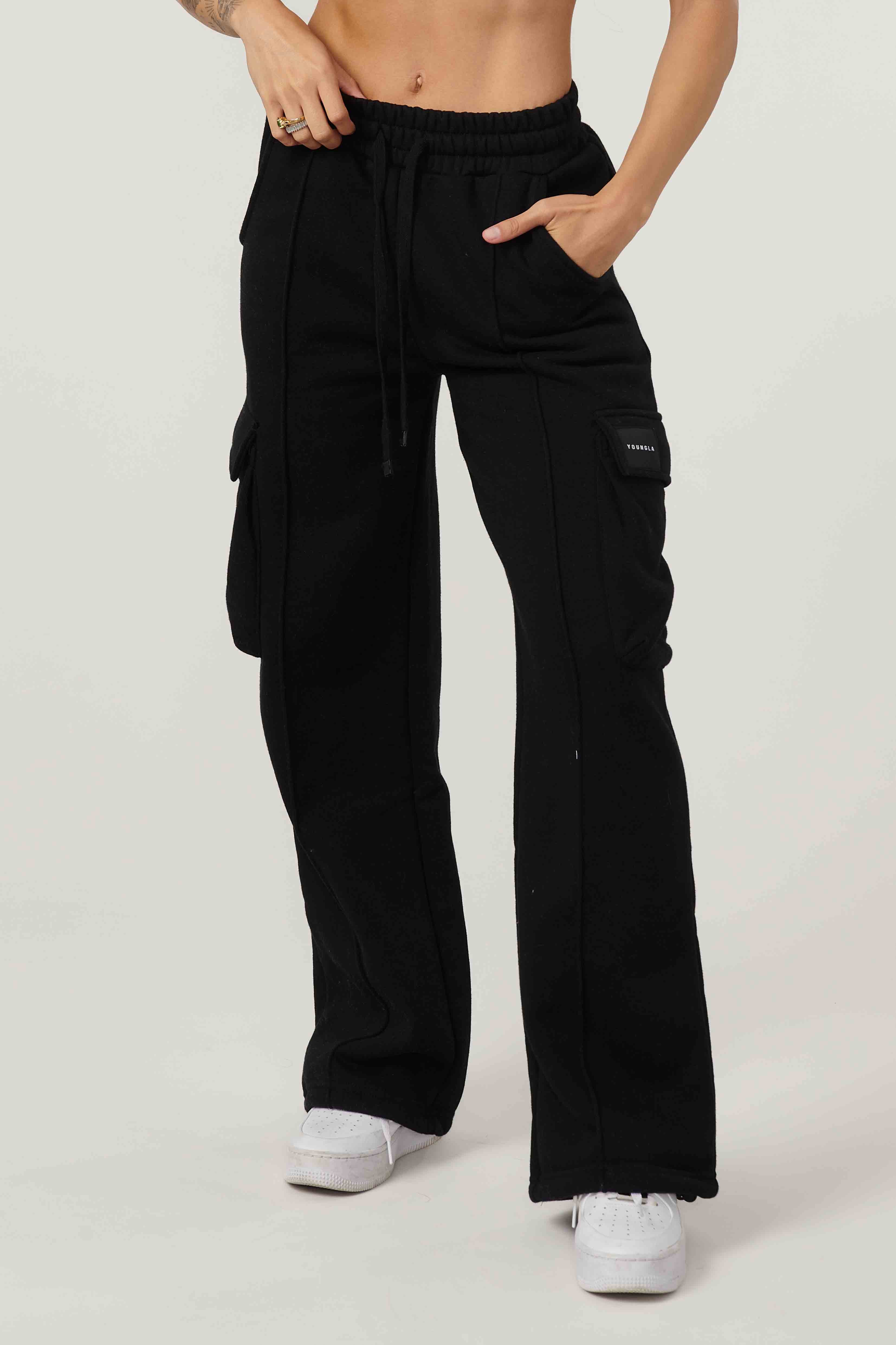 YoungLA W216 - Cargo Fleece Joggers Onyx