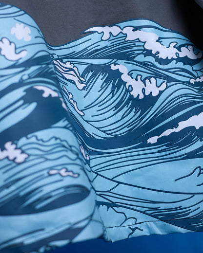 OCEAN BLISS CROPPED BOWLING SHIRT