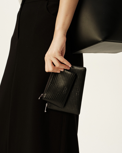 Freja Zip Pouch 5 Black Lizard