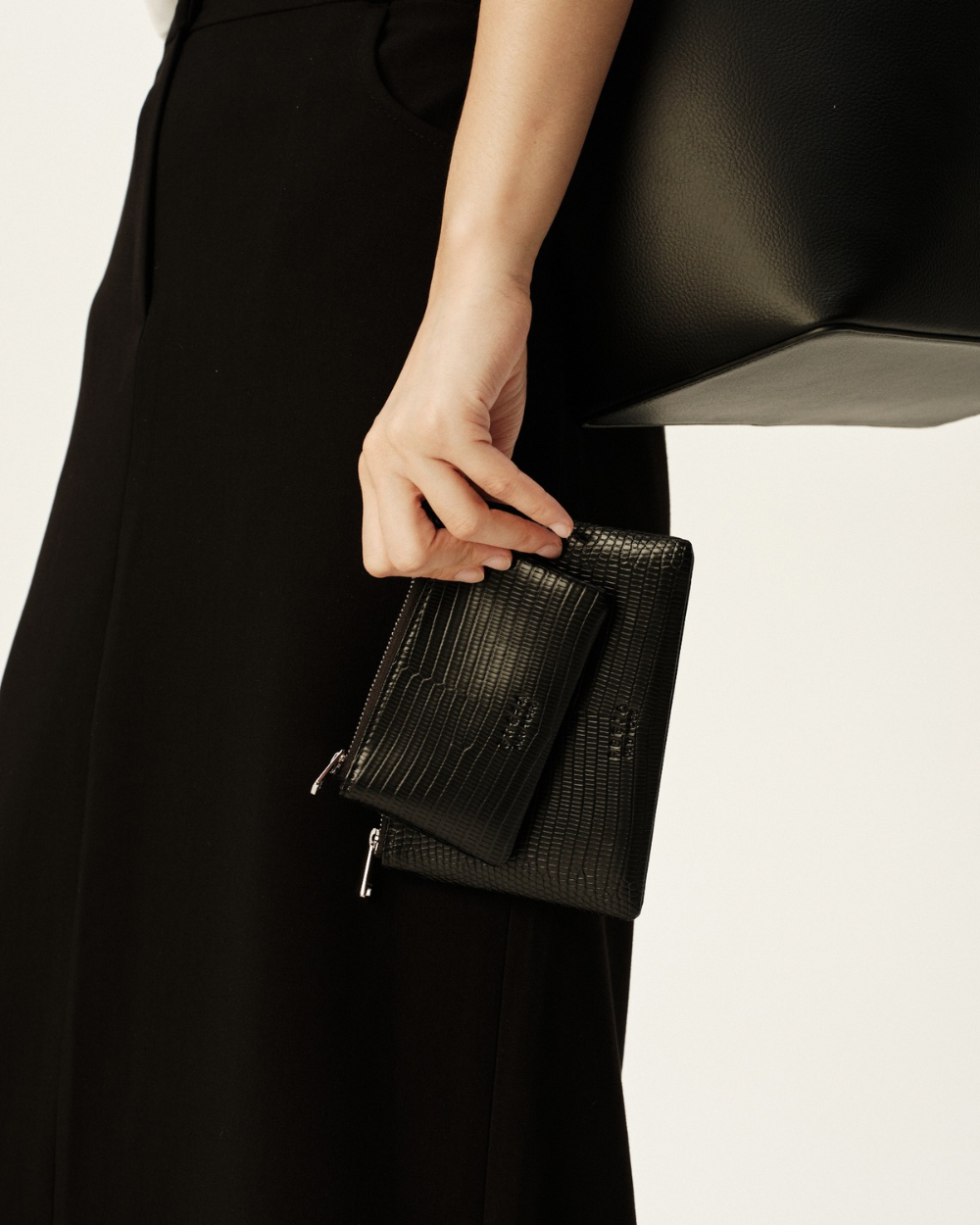 Freja Zip Pouch 8 Black Lizard