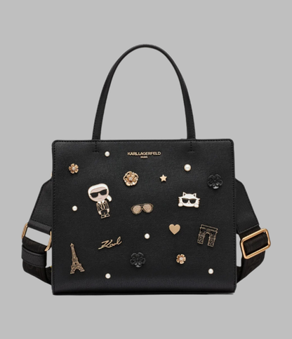 KarlLagerfeld Maybelle duo top handle satchel black