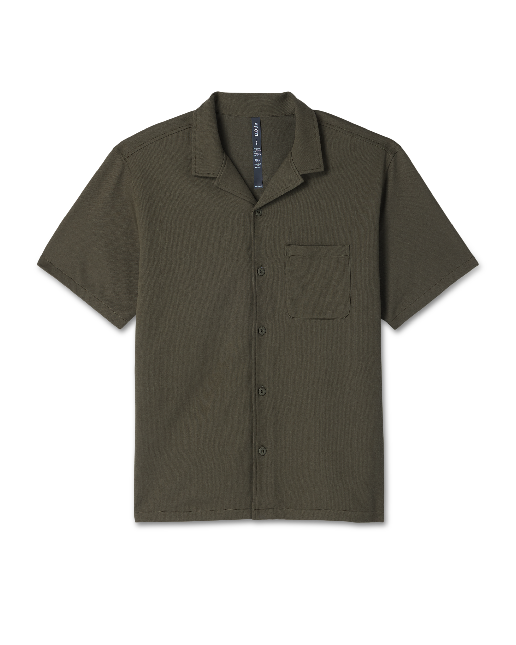 Vuori Short Sleeve Knit Oxford Camp Collar Button Down