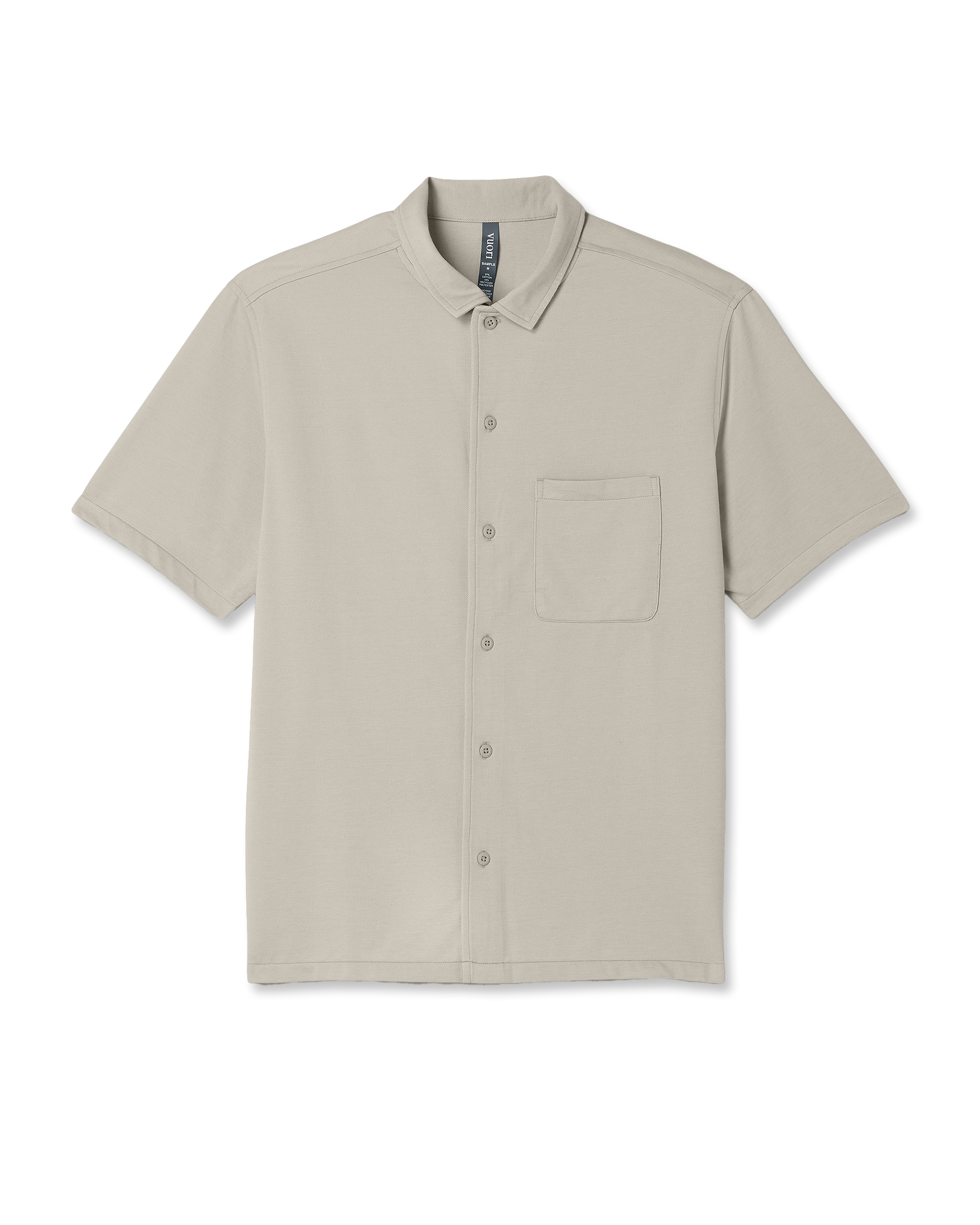Vuori Short Sleeve Knit Oxford Camp Collar Button Down