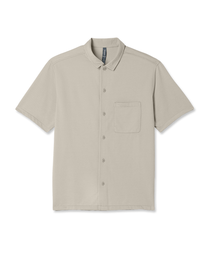Vuori Short Sleeve Knit Oxford Camp Collar Button Down